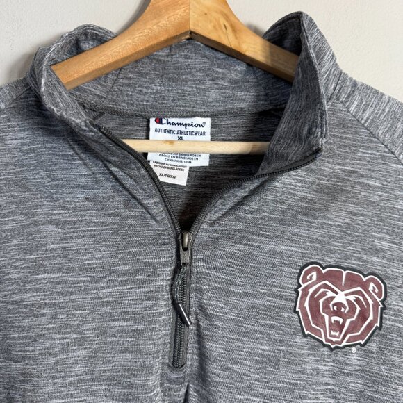 Champion Missouri State Bears 1/4 Zip Pullover Mens XL Gray Active Athletic NWOT - Picture 6 of 14